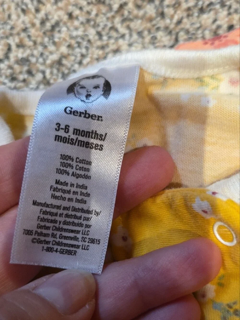 Gerber Baby Girls Assorted Sleepers 3 To 6 Months